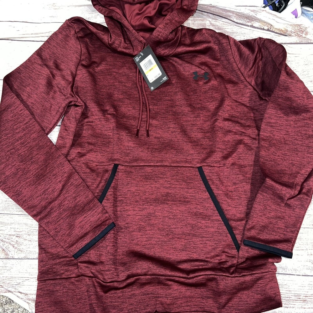 Under Armour Men's Maroon Hoodie Hooded Sweatshirt NEW